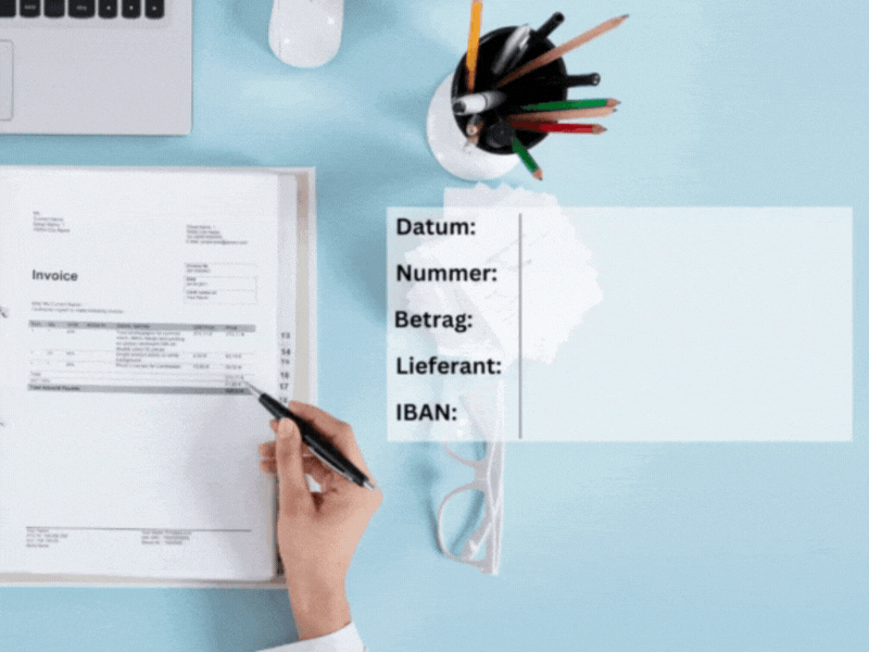 GIF: KI liest PDF-Rechnung aus